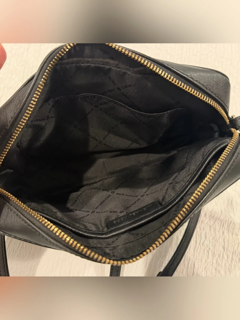 Michael Kors Black Crossbody with Gold Logo